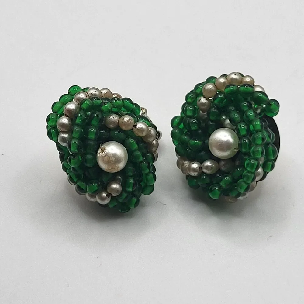 Lot of 5 Clip On Earrrings Vintage 60s 